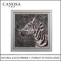 CANOSA Shell mão engarving cavalo 3D cabeça parede imagens com moldura de madeira